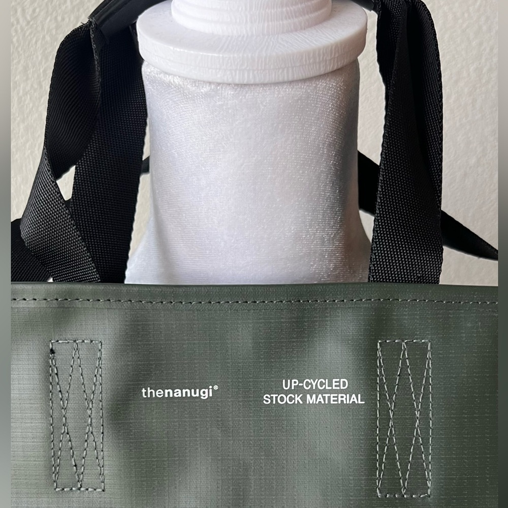 Green Tote Bag with Black Straps - Picture 6 of 14